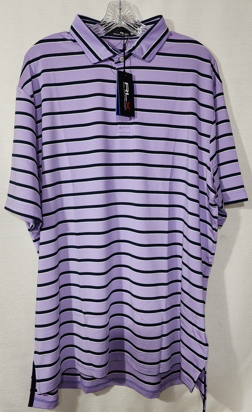 RLX Ralph Lauren Polo Men's XXL Purple/Blue stripe NWT